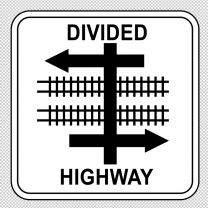 Divided Highway Transit Rail Crossing Decal Sticker