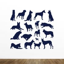 Dogs Silhouette Vinyl Wall Decal Style-A