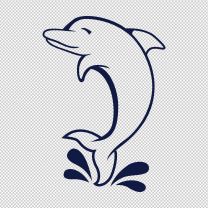 Dolphin Outline Decal Sticker