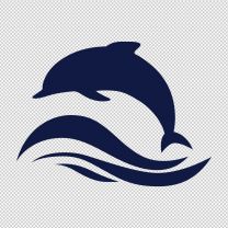 Dolphin And Wave Decal Sticker