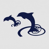 Dolphins Water Wave Decal Sticker