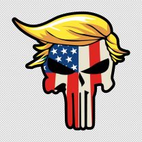 Donald Trump 2020 Hair Skull Punisher Bumper Window Usa Flag Decal Sticker