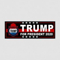 Donald Trump For President 2020 With Hat Bumper Decal Sticker