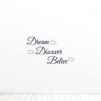 Dream Discover Believe Graduation Quote Vinyl Wall Decal Sticker