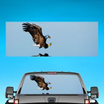 Eagle Hunting Graphics For Pickup Truck Rear Window Perforated Decal Flag
