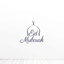 Eid Mubarak Muslim Arabic Cursive Quote Vinyl Wall Decal Sticker