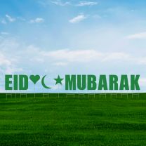 Eid Mubarik Event Corrugated Yard Street Sign With Sticks