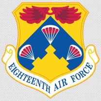 Eighteenth Air Force Army Emblem Logo Shield Decal Sticker