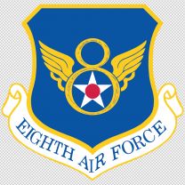 Eighth Air Force Army Emblem Logo Shield Decal Sticker