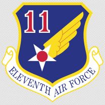 Eleventh Air Force Army Emblem Logo Shield Decal Sticker
