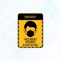 Emergency Face Mask Required Vinyl Sticker