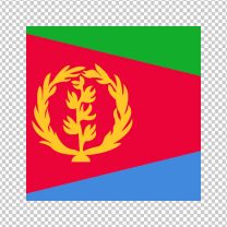 Eritrea  Square Country Flag Decal Sticker