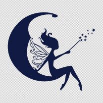 Fairy On The Moon Decal Sticker