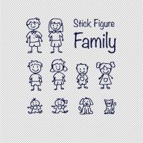 Fam 15 Stick Families Vinyl Decal Sticker
