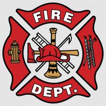 Fire Department Army Emblem Logo Shield Decal Sticker