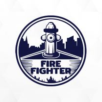 Fire Fighter Circle Firefighter Vinyl Decal Sticker