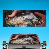 Fish Graphics Pickup Truck Rear Window Perforated Decal Flag