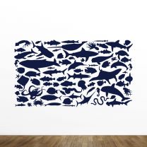 Fishes Silhouette Vinyl Wall Decal Style-B