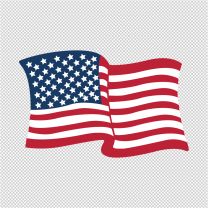 Flying American Flag Decal Sticker
