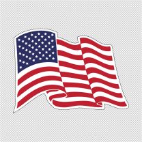 Flying United State Flag Decal Sticker