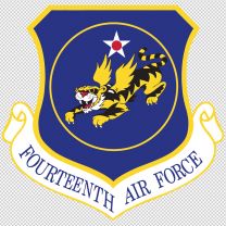 Fourteenth Air Force Army Emblem Logo Shield Decal Sticker