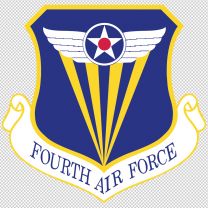 Fourth Air Force Army Emblem Logo Shield Decal Sticker