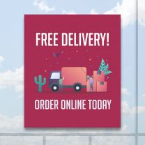 Free Delivery Order Online Today Full Color Digitally Printed Window Poster