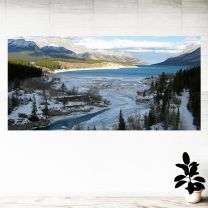 Frozen Lake Mountain Snow Graphics Pattern Wall Mural Vinyl Decal