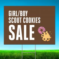 Girl Boy Scout Cookies Sale Digitally Printed Street Yard Sign