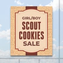 Girl Boy Scout Sookies Sale Full Color Digitally Printed Window Poster