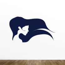 Girl With Long Hair Silhouette Wall Decal