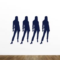 Girls Silhouette Vinyl Wall Decal Style-A