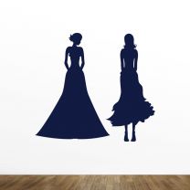 Girls Silhouette Vinyl Wall Decal Style-C