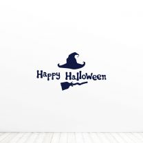 Happy Halloween Witch Quote Vinyl Wall Decal Sticker
