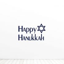 Happy Hanukkah Quote Vinyl Wall Decal Sticker