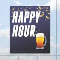 Happy Hour Full Color Digitally Printed Window Poster