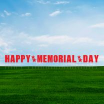 Happy Memorial Day Event Corrugated Yard Street Sign With Sticks