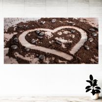 Heart Grounded Coffee Beans Graphics Pattern Wall Mural Vinyl Decal