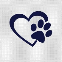 Heart With Dog Paw Puppy Love Decal Sticker