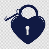 Heart With Lock Decal Sticker