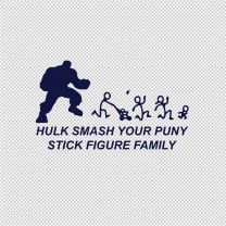Hulk Smash Stick Families Vinyl Decal Sticker