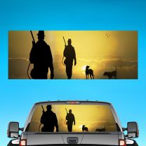 Hunter Graphics For Pickup Truck Rear Window Perforated Decal Flag