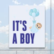It Is A Boy Full Color Digitally Printed Window Poster