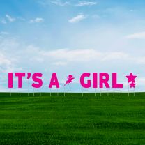 It's A Girl Event Corrugated Yard Street Sign With Sticks