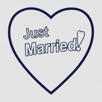 Married Wedding Heart Decal Sticker