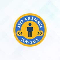 keep a Distance Stay Safe Covid19 Floor Decal