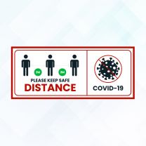 Keep Safe Social Distance Sign 2 Vinyl Sticker