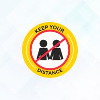 Keep Your Distance 2m Style5 Covid19 Floor Decal