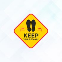 Keep Your Distance 2m Style6 Covid19 Floor Decal