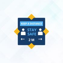 Keep Your Distance Stay Safe 2m Covid19 Floor Decal